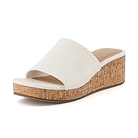 CUSHIONAIRE Women's Nano cork wedge sandal +Memory Foam, Wide Widths Available