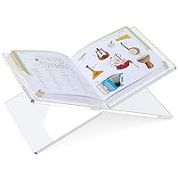 Acrylic Book Stand, Clear Book Holder for Display, Sturdy Open Book Stand for Desk, Kitchen Counter Reading Stand Book Holder for Textbook, Cookbook, Magazine, Recipe