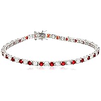 Amazon Collection Sterling Silver Alternating Stone Prong Set AAA Cubic Zirconia Tennis Bracelet