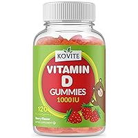 Kovite Kosher Childrens Vitamin D3 Chewable Gummies 1000 IU - Berry Flavor - 120 Gummies