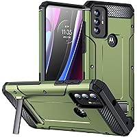 Moto G Play 2023 Case for Motorola Moto G Power 2022/G Pure Case Military Grade Drop Shockproof with Metal Kickstand Protective Case for Moto G Play 2023/G Power 2022/G Pure Phone Case (Army Green)