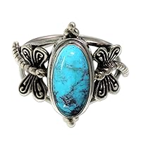 NOVICA Artisan Handmade .925 Sterling Silver Cocktail Ring Magnesite Single Stone Indonesia Animal Themed Dragonfly 'Dragonfly Sky'