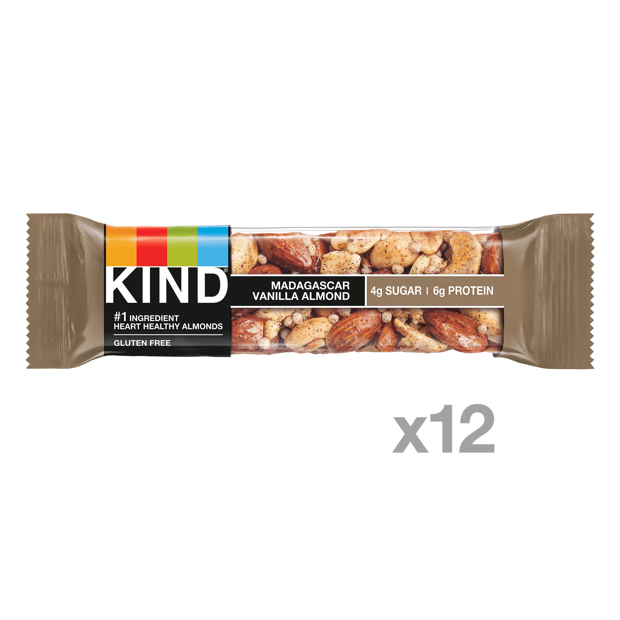 KIND Bars, Blueberry Vanilla & Cashew, Gluten Free, Low Sugar, 1.4oz, 12 Count