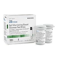 McKesson True METRIX Self-Monitoring Blood Glucose Test Strips - Supplies for Diabetes Self Monitor Systems, 100 Strips, 1 Pack