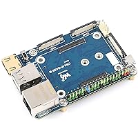 Mini Base Board (B) for Raspberry Pi Compute Module 4 Lite/eMMC Series Module,Onboard Dual MIPI CSI Camera Ports/DSI/RTC/FAN/HDMI/USB/RJ45 Gigabit Ethernet/TF Card Slot/M.2 Slot Connectors