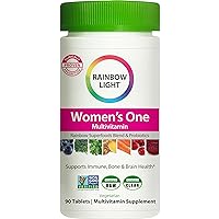 Rainbow Light Multivitamin for Women, Vitamin C, D & Zinc, Probiotics, Women’s One Multivitamin Provides High Potency Immune Support, Non-GMO, Vegetarian, 90 Tablets