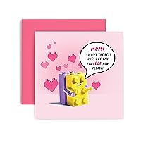 Huxters Mothers Day Card for Mom Birthday Card for Her - Love Your Hugs but You can Lego Now - Funny Mother's Card - 14.8cm (Mom)