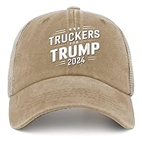 Truckers for Trump 2024 Hats for Men Camping Vintage Trucker Men Black Travel Cap Gift Hat Slogan Hat Camping Hat