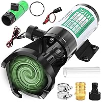 12V RV Portable Macerator Waste Pump for Sewage, 12GPM Quick Self-Priming Sewage Chopper Pump, RV Portable Macerator Waste Pump for Sewage, Complete RV Macerator Pump kit for Right Out Box