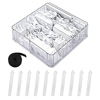 Yesesion Clear Plastic Cable Organizer Box with 3.2ft Fastening Tape and 10 Wire Ties, Large Desk Accessories Storage Case with 8 Adjustable Compartments for Drawer, Office, Art, Stationery Supplies