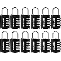 DELSWIN Combination-Padlock 4-Digit-Gym-Locker-Lock - 12 PCS Resettable Combo Lock for Toolbox School Employee Locker Weatherproof Travel Lock for Luggage Backpack Gate Shed