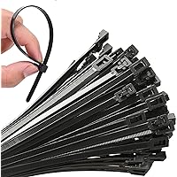 100Pcs 24 Inch Heavy Duty Industrial Zip Toes,Releasable Black Cable Ties, Nylon Adjustable Tie wrap,Reusable Zip Toes Tie Straps For Garden Plant Secure Vine, Home, Office Use