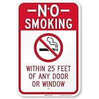 SmartSign - K-9862-EG-12x18 “No Smoking Within 25 Feet of Any Door or Window” Sign | 12