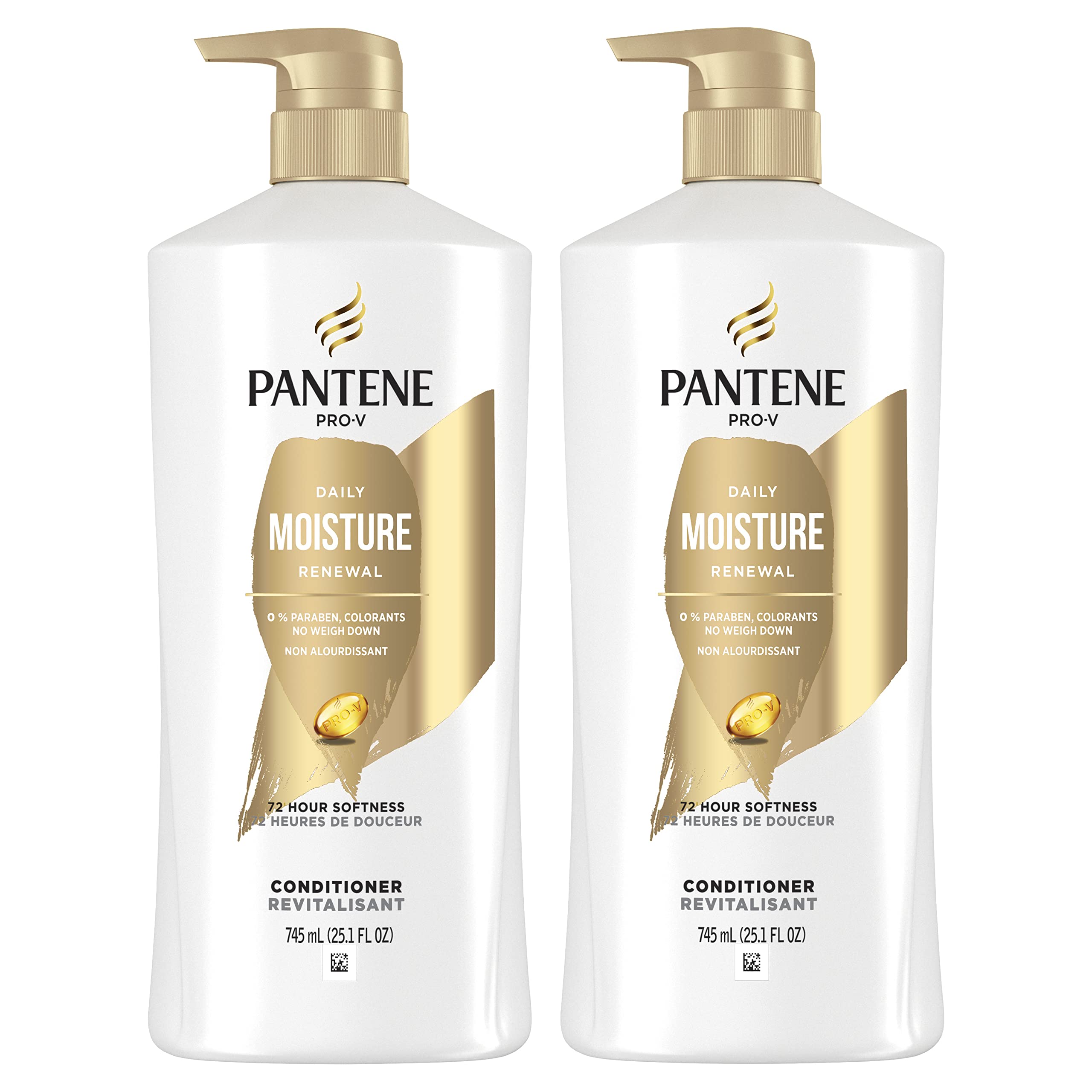 Pantene Conditioner Twin Pack with Hair Treatment, Daily Moisture Renewal for Dry Hair, Safe for Color-Treated Hair