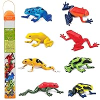 Safari Ltd. Poison Dart Frogs Toob - Detailed Figurines of Green, Blue, Yellow, Gold, Red, Sira Dart Frogs - Fun Educational Play Toy for Boys, Girls & Kids Ages 3+