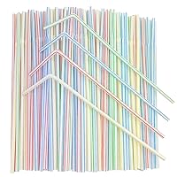 〖500packs〗 Flexible Plastic Straws -9.45