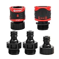 95210 Premium Garden Hose Fitting Quick Connect with Water Stop & Lock Feature, 5 pc Set