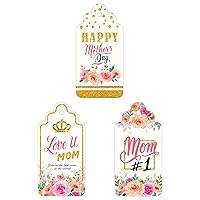 105PCS Mothers Day Gift Tags Mothers Day HangTags with String Hanging Floral Design Thank You for Celebrating with Us Tags for Moms Birthday Gift Decoration for Mom's Day Party Decor