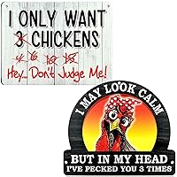 Chicken Coop Sign - I May Look Calm and I Only Want Chickens - Hen House & Rooster Shelter Novelty PVC Plaque - Funny Coop, Farm, Home, Kitchen, Outdoor Decorations