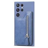 Cover for Samsung Galaxy S24ultra/S24plus/S24 Full Lens Protection Premium PU Leather Wallet Case Stand Flip Card Slot Holder Shell (Blue,S24 Ultra)