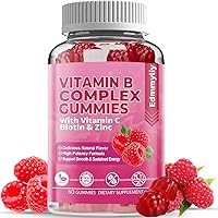 Vitamin B Complex Supplement Gummies Vegan Vitamin B Gummies with B3, B6, B12, Folate, Vitamin C, Biotin & Zinc for Energy Metabolism, Mood Boost, Immune Support(60 Count)
