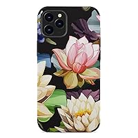 Fantastic Lotus Flower Cute Phone Case Compatible with iPhone 12Pro Max Microfiber Shockproof Protective Phone Shell Cover