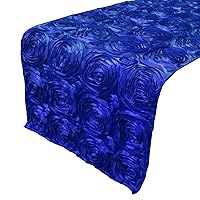 Satin Rosette Table Runners Raised 3D Roses Event Party Wedding Bridal Birthday Table Decor (14
