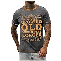 Mens T Shirt Outdoor Sports Personalized Short Sleeve Crew Neck Letter Printed Text Graphic Muscle Shirt Tops