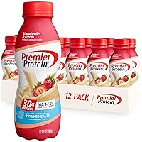 Premier Liquid Protein Shake -24 Vitamins & Minerals/Nutrients to Support Immune Health, Strawberries, 11.5 Fl Oz Bottle (Pack of 12)