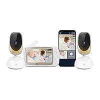 Motorola VM85-2 Connect - HD 720p Dual Camera 1000ft Range WiFi Baby Monitor w/ 2-Way Audio & App Connectivity - Indoor & Outdoor Usage, Remote Pan-Tilt-Zoom, Lullabies, Night Vision, & Mood Light