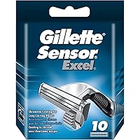 Sensor Excel Shaving Cartridges for Men Quantity: 10 (Packaging May Vary)