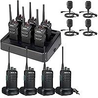 Retevis RT48 IP67 Waterproof Walkie Talkies 6 Pack, RB29 Walkie Talkies with Waterproof Shoulder Mic 4 Pack, Rugged Two Way Radio for Construction Business Manufacturing