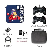 binhe Arcade Box Game Console for PS1/DC/Naomi 64GB Classic Retro 33000+ Games Super Console 4K HD Display on TV Projector Monitor(Wired Controller,China)