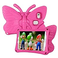 Alcatel Joy Tab 2 Case for Kids, Cute Butterfly Shockproof Light Weight Protective Stand Bumper Cover for Alcatel Joy Tab 2 Tablet 8 inch 2020 (Model: 9032Z) - Magenta