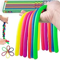 BUNMO Super Sensory Stretchy Strings 6pk | Calming & Textured Monkey Stretch Noodles | Sensory Toys for Autistic Children | Kids Easter Basket Stuffers | Kids Easter Gifts