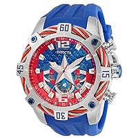 Invicta Marvel Captain America 33162 Men's Watch 52 mm, blue, luxury watch