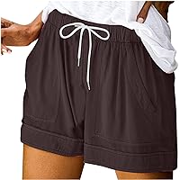 Shorts for Women, Womens Casual Comfy Drawstring Shorts Summer Elastic Waist Shorts Beach Lightweight Shorts with Pockets
