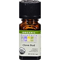 Aura Cacia, Essential Oil Organic Pure Clove Bud, 0.25 Fl Oz
