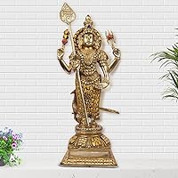 AmiLuv_Collections Brass Lord Murugan Kartikeya Murugana Kumaraswamy Karthikeya Standing Idol Swaminatha Skanda Murti Swami Ji Kartik Statue Subramanya 18 Inch, BKAPNP716