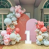 140PCS Dusty Green Pink Balloon Garland Arch Kit Retro Pink Mist Green Blue Haze Ivory Cream White Pastel Pink Balloons for Boho Baby Bridal Shower Wedding Birthday Party Decorations
