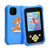 Kids Phone for Christmas Birthday Gifts for MP3 Music Toys 3-6 Years Old Phone Learning Toy for 3 4 5 6 Year Old Boys with SD Card (Blue)