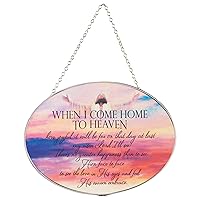 Dicksons When I Come Home to Heaven How Joyful It Will Be Multicolor 6 x 9 Metal and Glass Textured Suncatcher