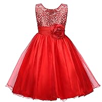 Girls Dresses Sequin Flower Girls Party Dress Bridesmaid Ball Gown Wedding Tulle 3-10 Years