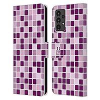 Pink Mosaic Tiles Leather Book Wallet Case Cover Compatible with Samsung Galaxy A13 (2022)