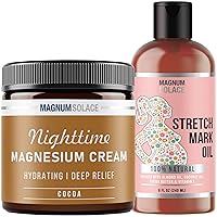 Nighttime Magnesium Cream and Stretch Mark Oil Cocoa - 2 Pack