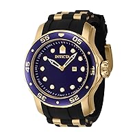 Invicta Men's Pro Diver 48mm Silicone, Stainless Steel Quartz Watch, Black (Model: 46972)