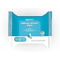 Amazon Basics Hydrating Makeup Remover Wipes, 25 wipes