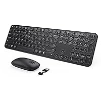 seenda Wireless Keyboard and Mouse, USB & Type C Keyboard Mouse Combo, Full Size Black Wireless Keyboard Compatible for Win 7/8/10, MacBook Pro/Air, Laptop, PC - Black