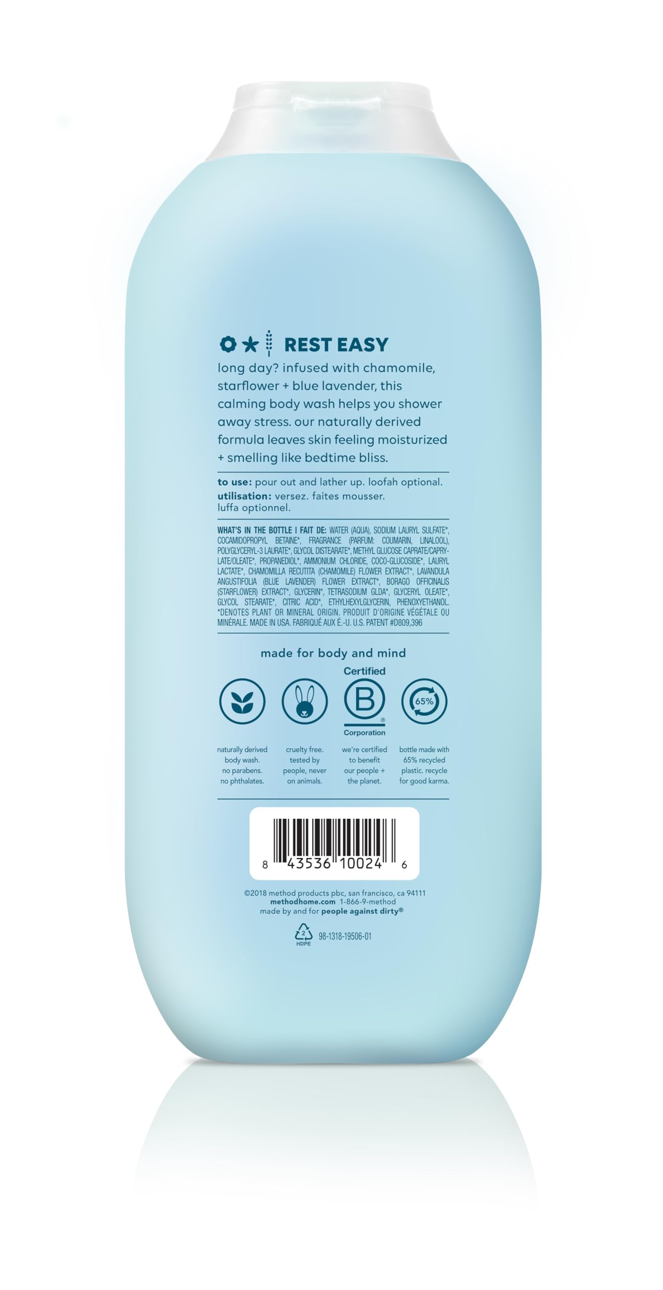 Method Body Wash, Wind Down, Paraben and Phthalate Free, 18 oz (Pack of 1)