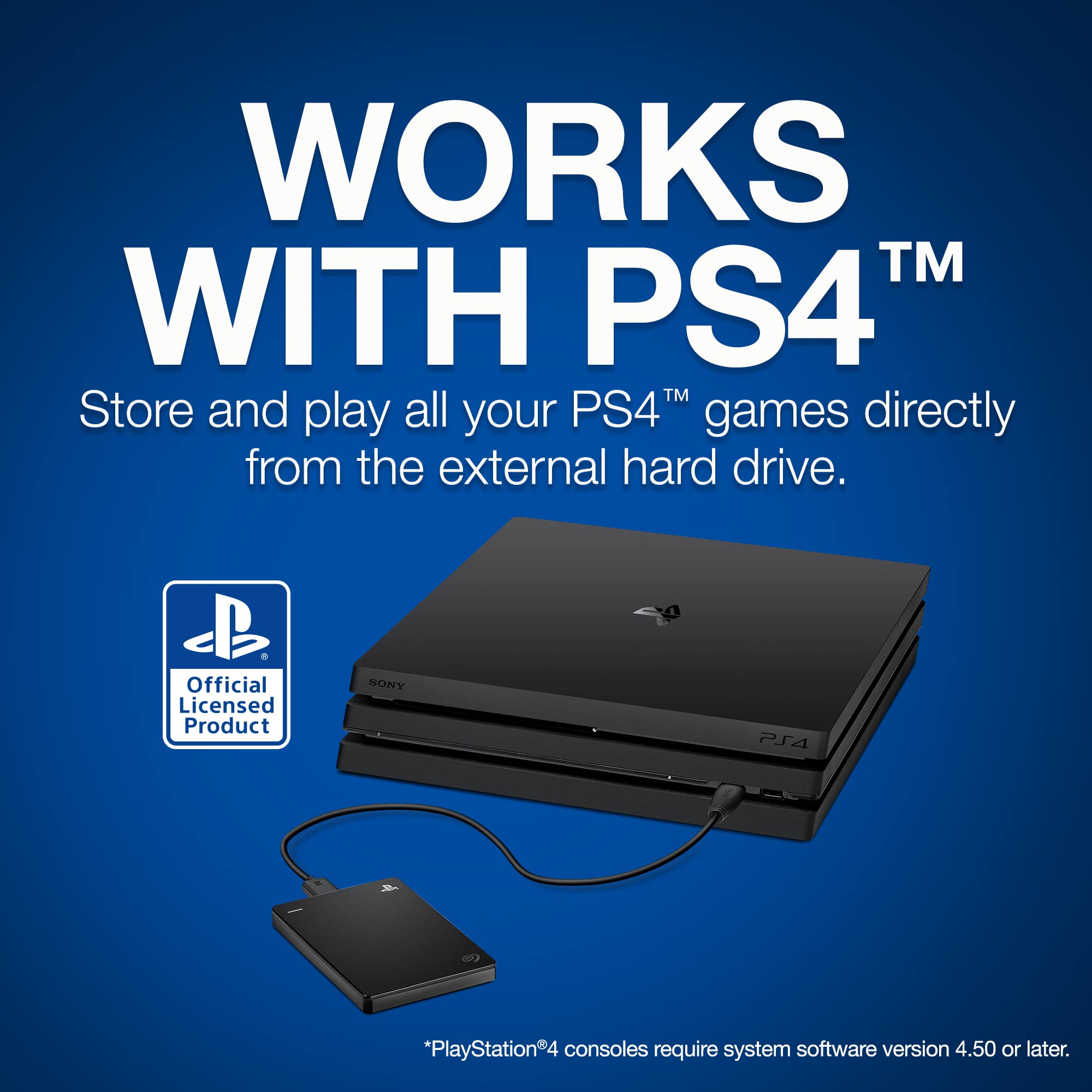 Seagate Game Drive, 2TB, Portable External Hard Drive, Compatible with PS4 and PS5 (STGD2000200)